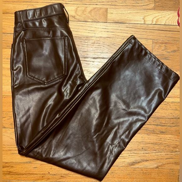 Abercrombie & Fitch Pants - Abercrombie Curve Love Faux Leather The 90s Straight Leg High Rise Pants 29